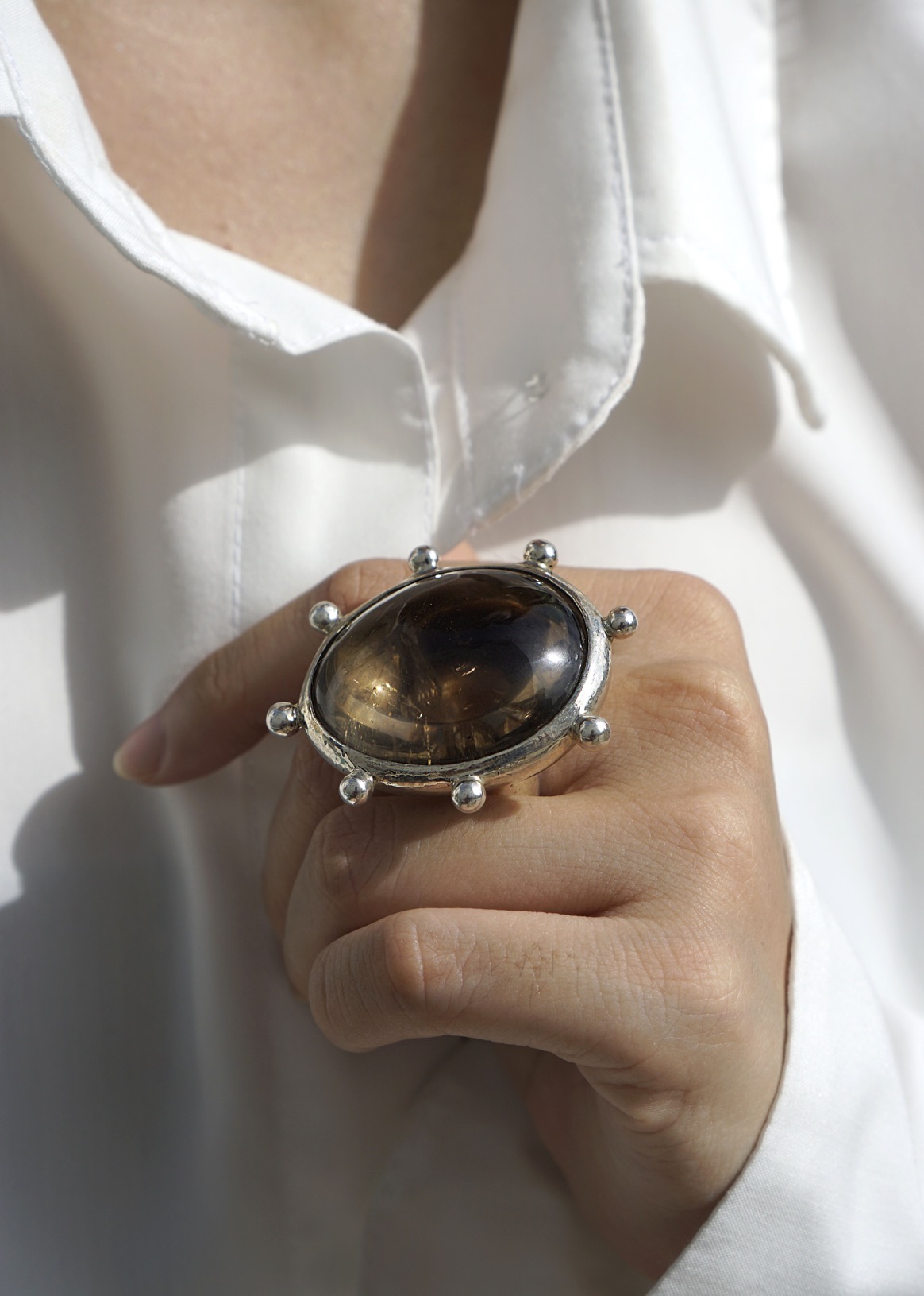 Smokey Quartz Pointe Ring