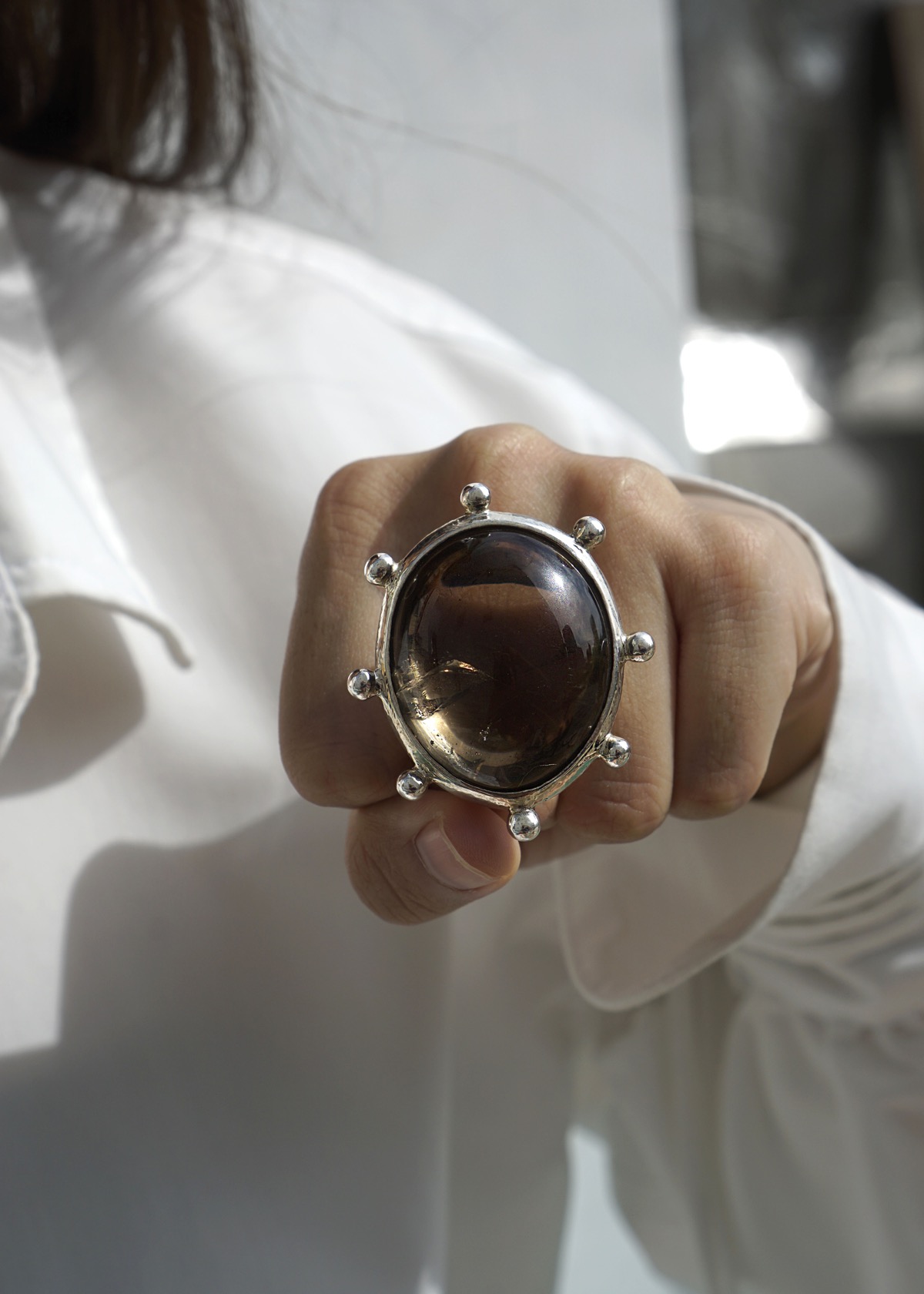 Smokey Quartz Pointe Ring