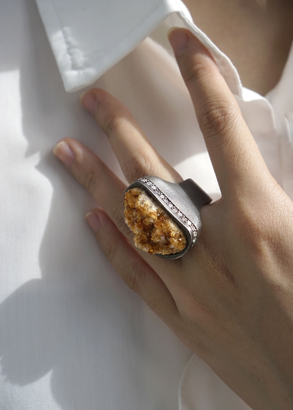 Raw Citrine Ring