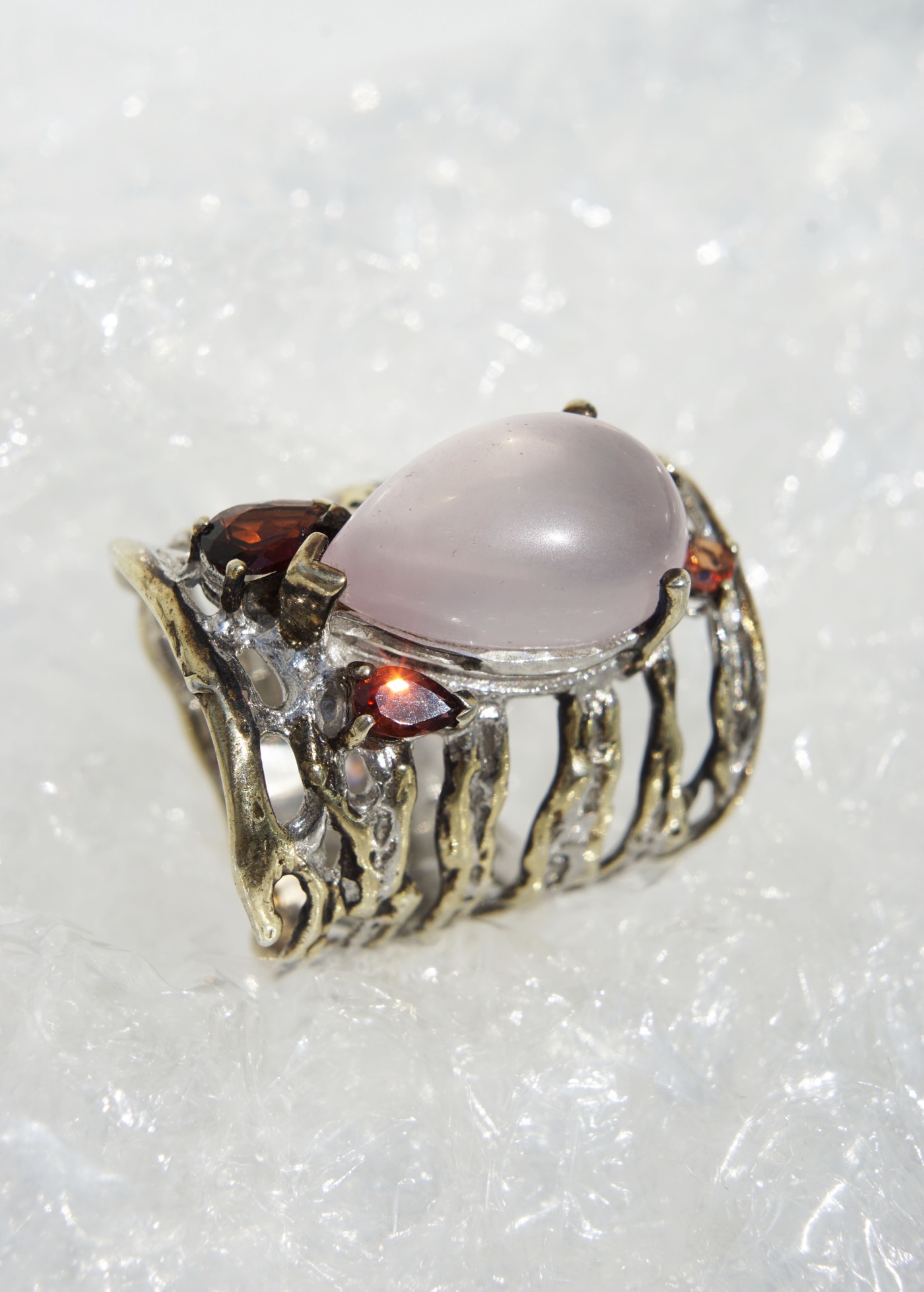 Rose Quartz GN Crafted Ring