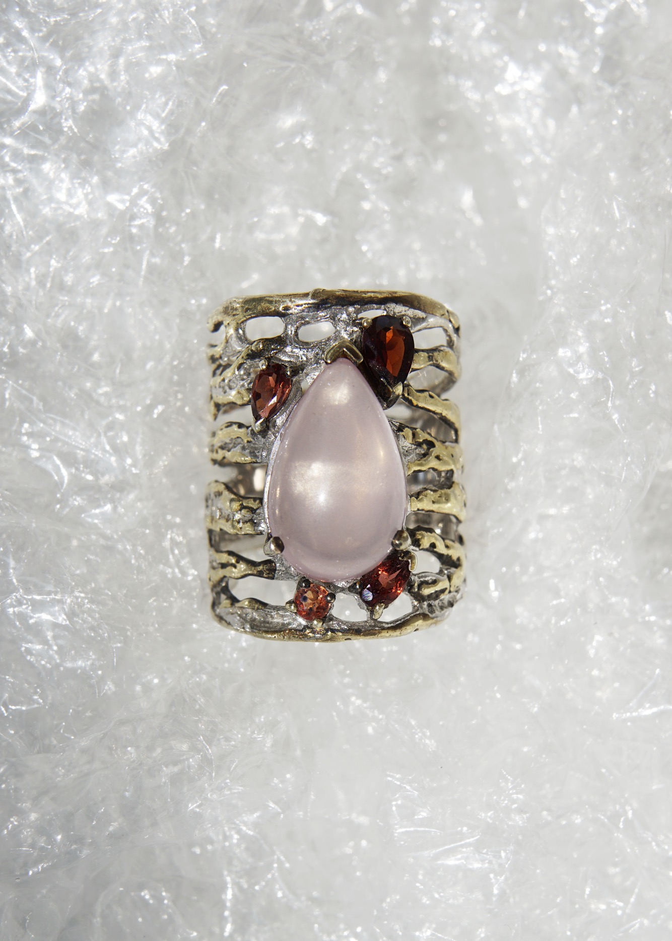 Rose Quartz GN Crafted Ring