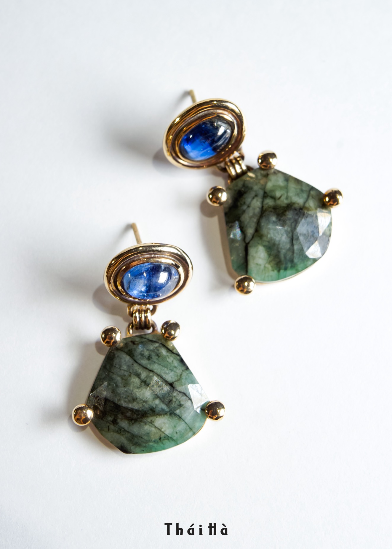 Emerald & Kyanite Earrings_DSC0573 2