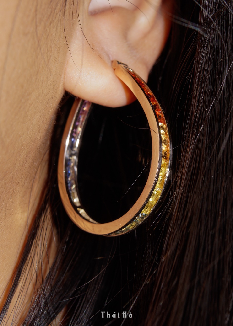 Sapphire Oval Hoops_DSC0794 2