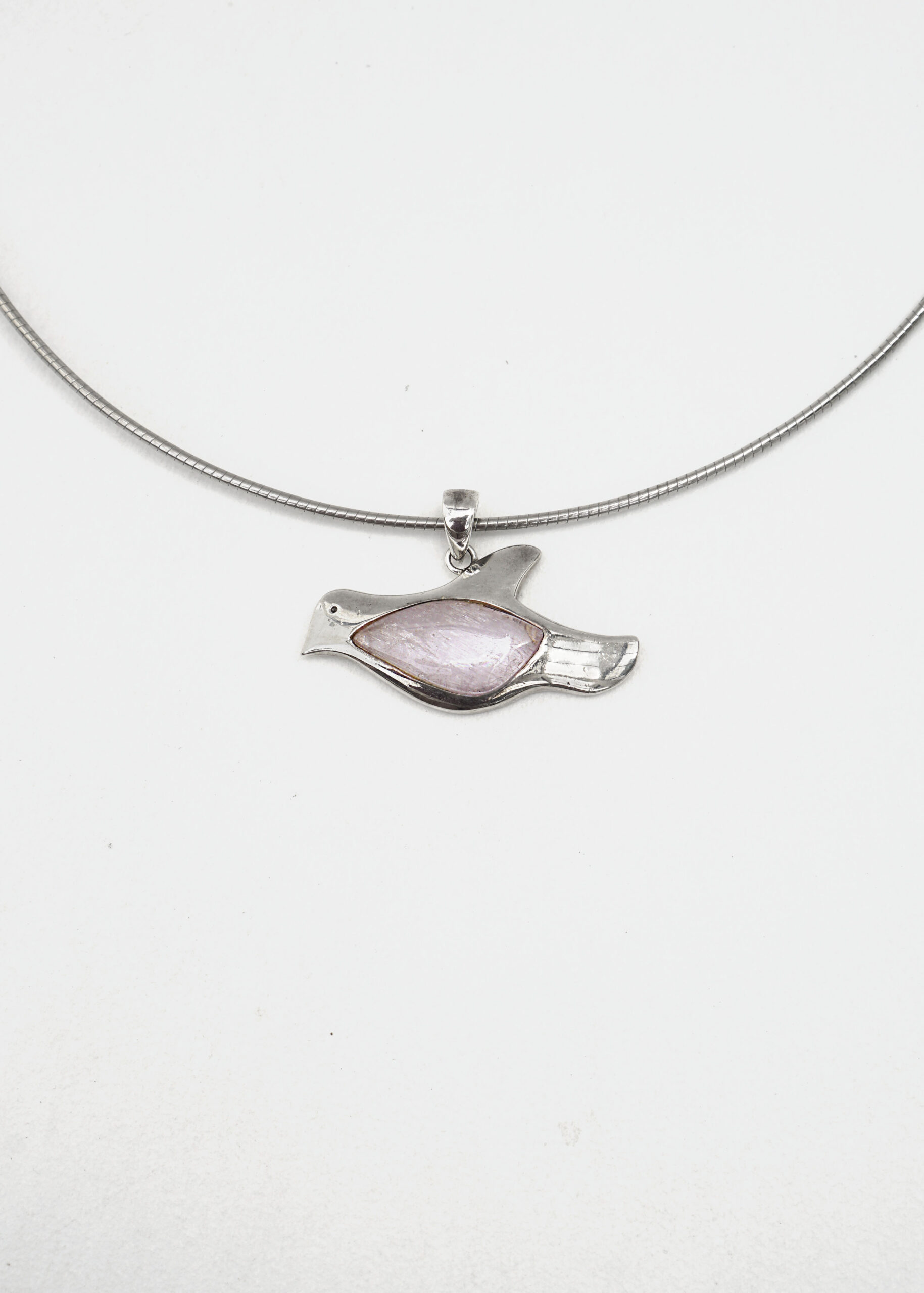 Kunzite Bird Pendant