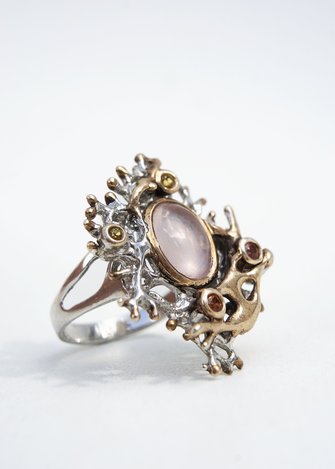 Rose Quartz oval Crafted Ring_DSC2821