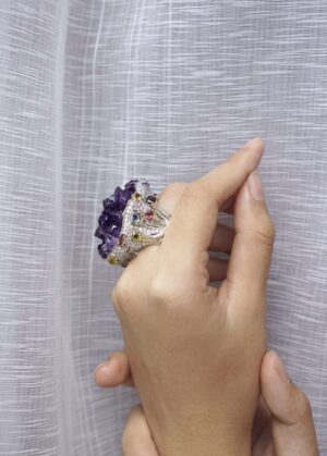 raw Amethyst & Sapphire ring_DSC2677